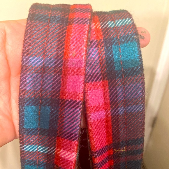 Victoria's Secret Pink / Red / Green Plaid Faux Sherpa Tote w/ single snap - Picture 6 of 6